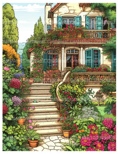 Garden Terrace Coloring Book - CraftNest - Digital Crafting and Art