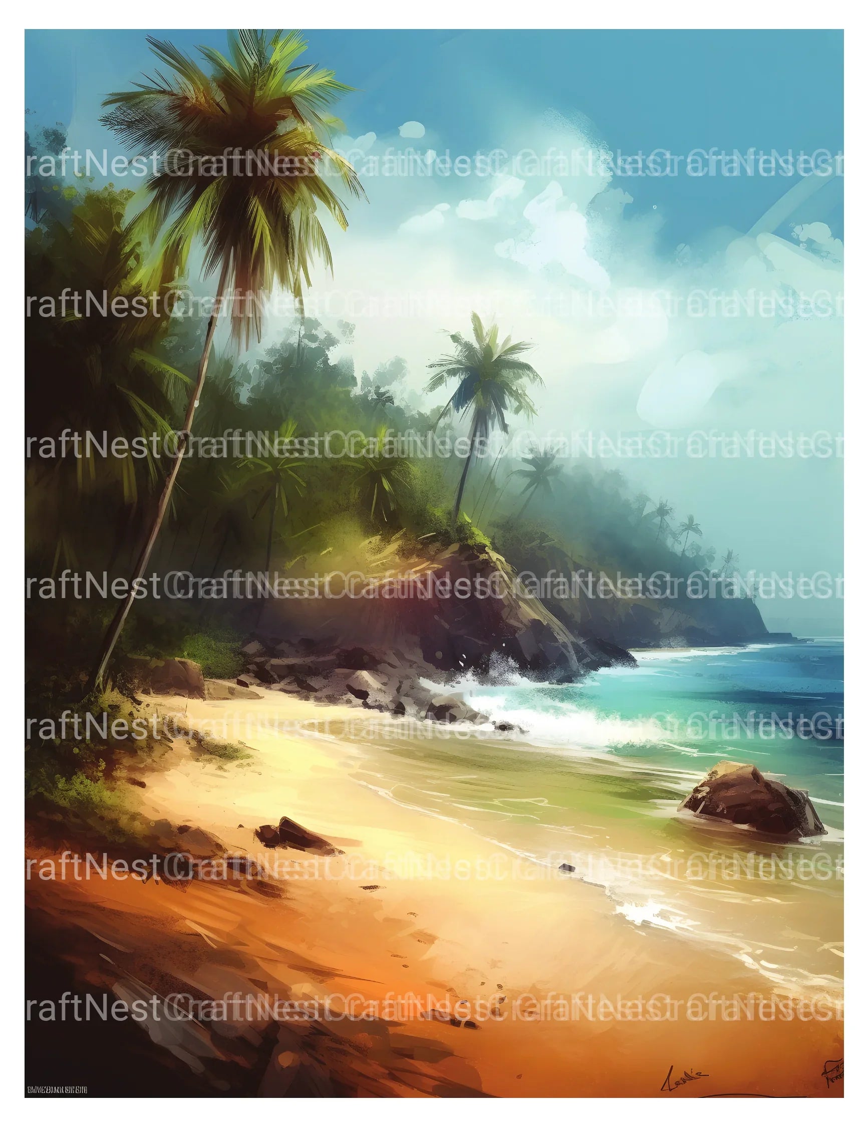 Tropical Beach Coloring Book - CraftNest - Digital Crafting and Art