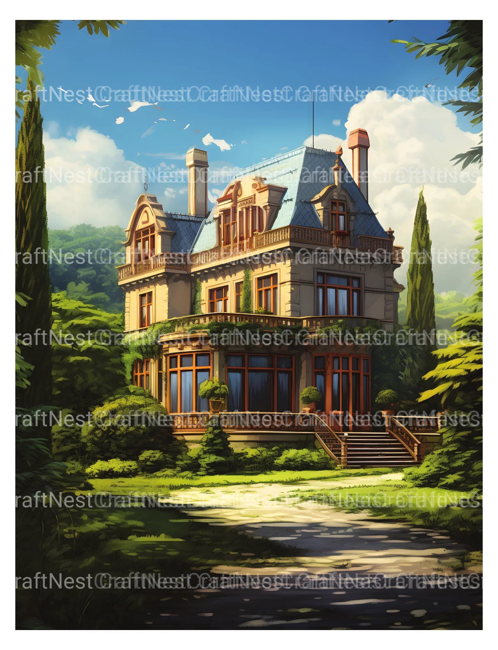 German Villas Coloring Book - CraftNest - Digital Crafting and Art