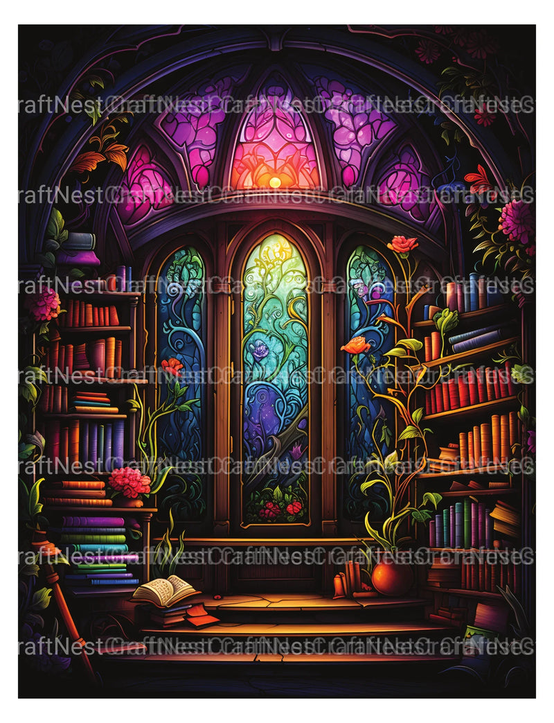 Enchanted Library Coloring Book - CraftNest - Digital Crafting and Art