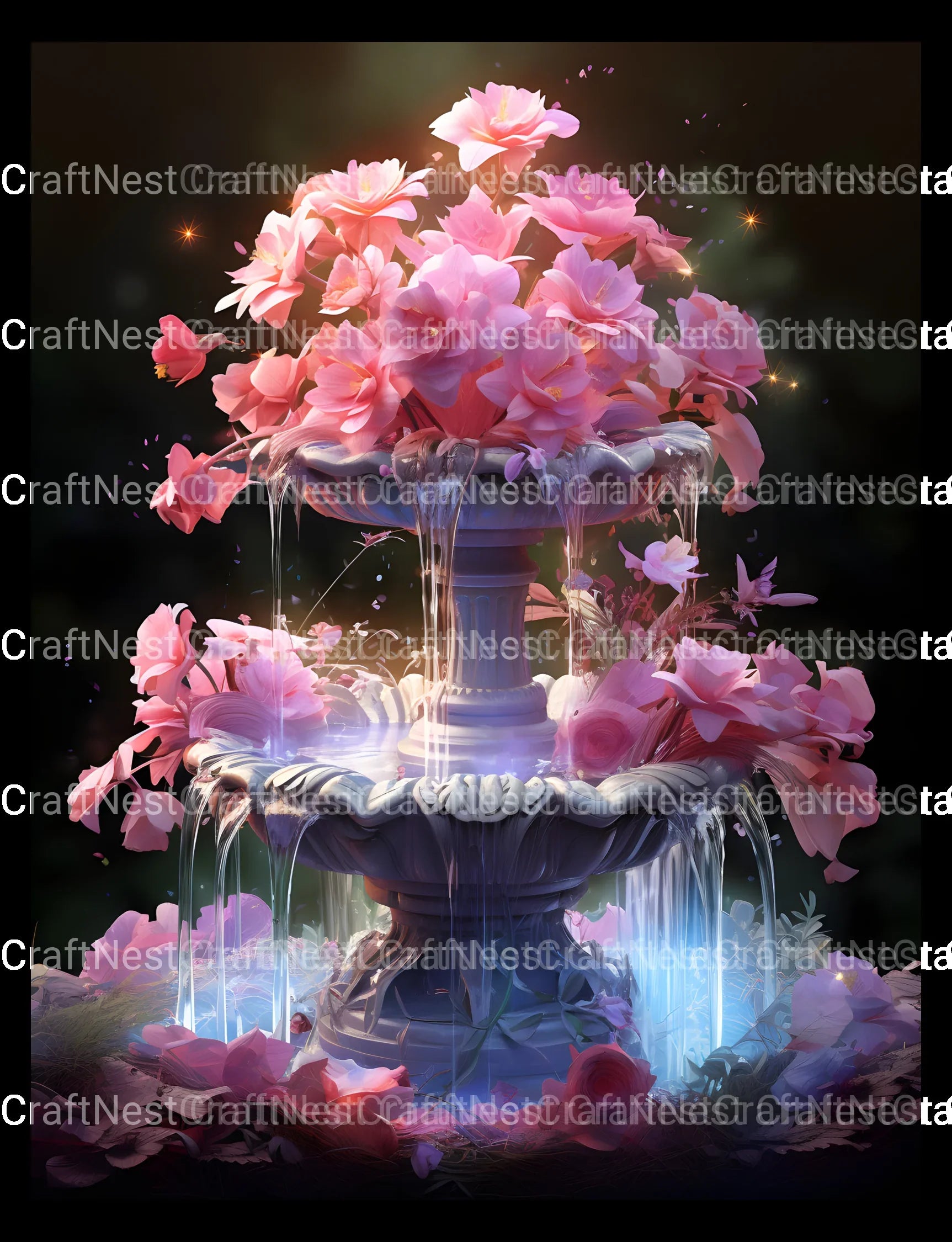 Blooming Fountain Coloring Book - CraftNest - Digital Crafting and Art