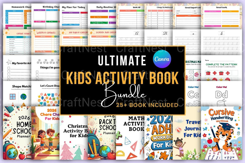 Ultimate Kids Activity Book KDP Interior - CraftNest - Digital Crafting and Art