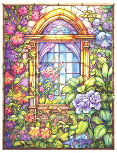 Stained Glass Garden Coloring Book - CraftNest - Digital Crafting and Art