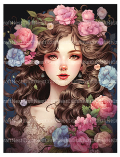 Flower Woman Coloring Book - CraftNest - Digital Crafting and Art