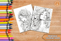 Femme Portrait Coloring Book - CraftNest - Digital Crafting and Art