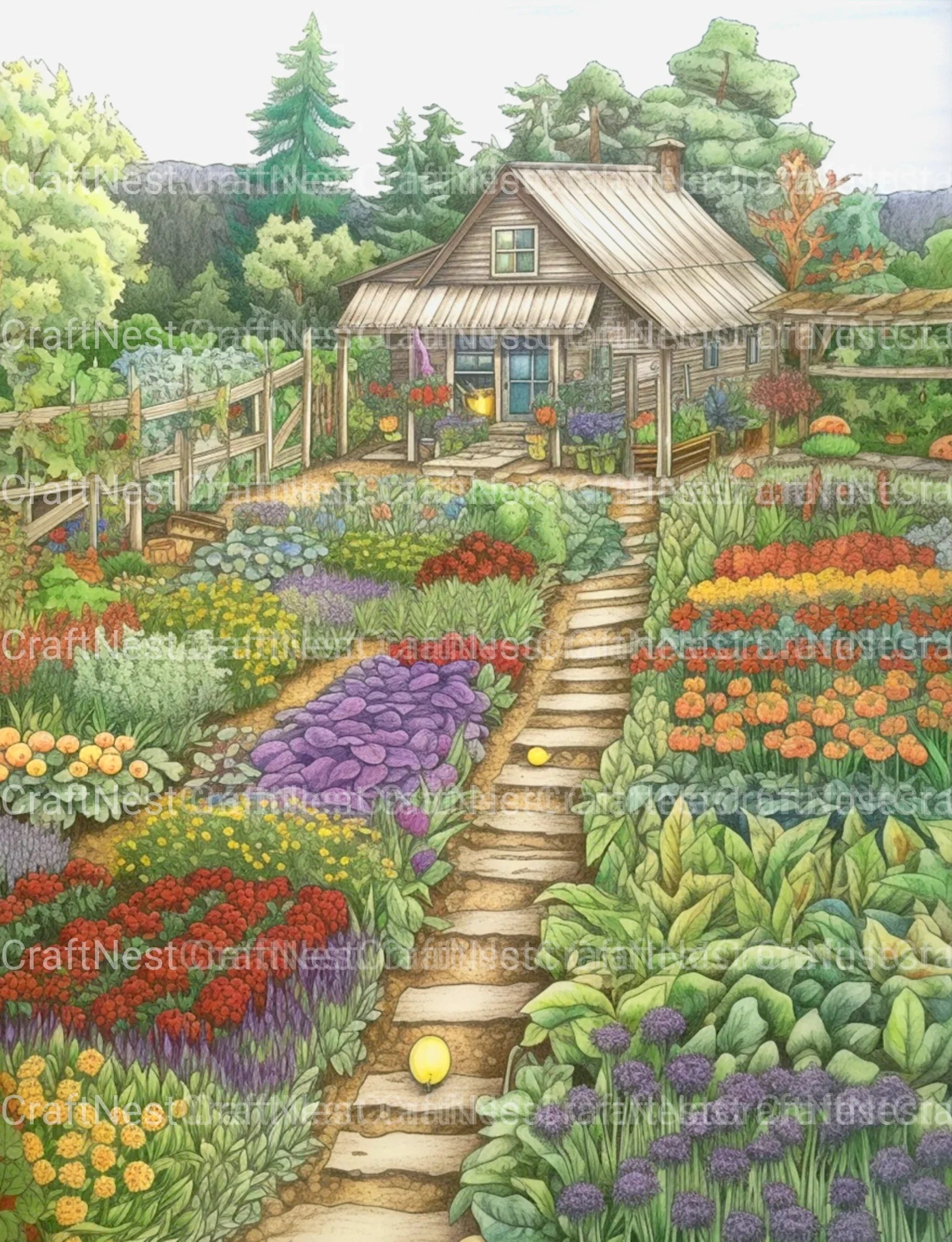 Farmers Garden Coloring Book - CraftNest - Digital Crafting and Art
