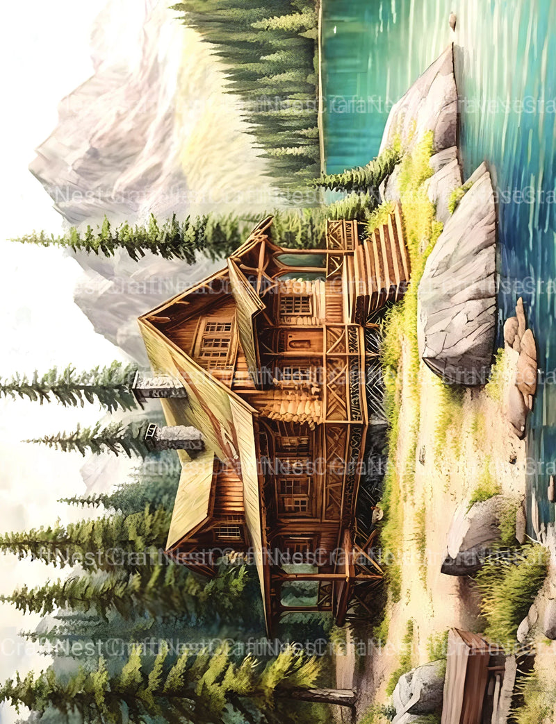 Cabin Landscapes Coloring Book - CraftNest - Digital Crafting and Art