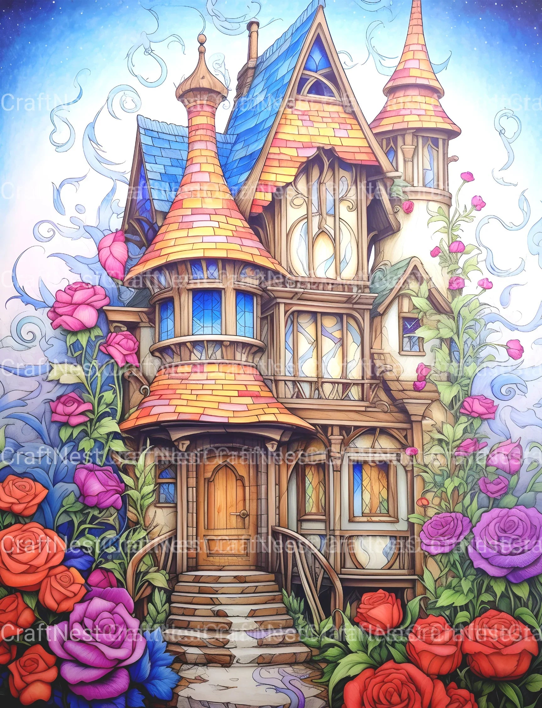 Gothic Houses Coloring Book
