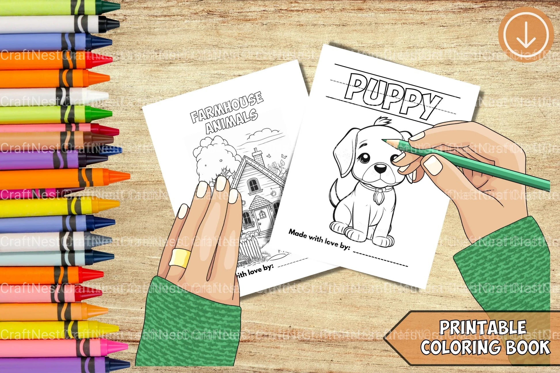 Farmhouse Animal Coloring Book - CraftNest - Digital Crafting and Art