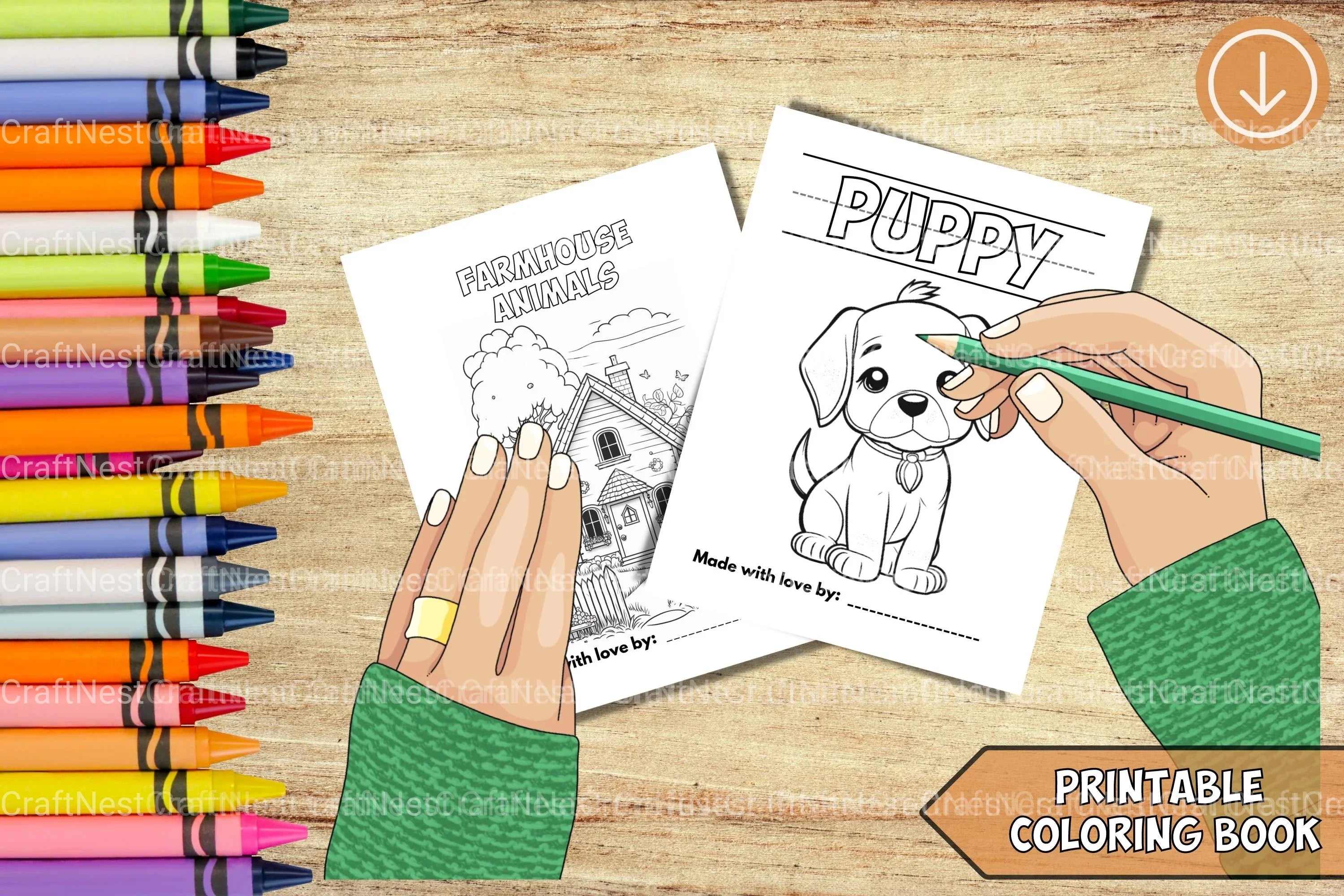 Farmhouse Animal Coloring Book - CraftNest - Digital Crafting and Art