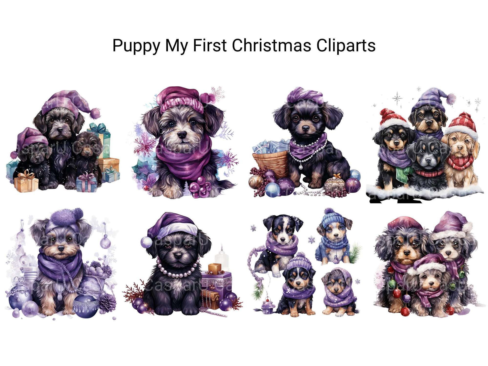 Puppy My First Christmas Clipart