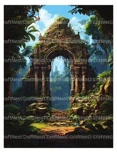 Lost Ruins Coloring Book - CraftNest - Digital Crafting and Art