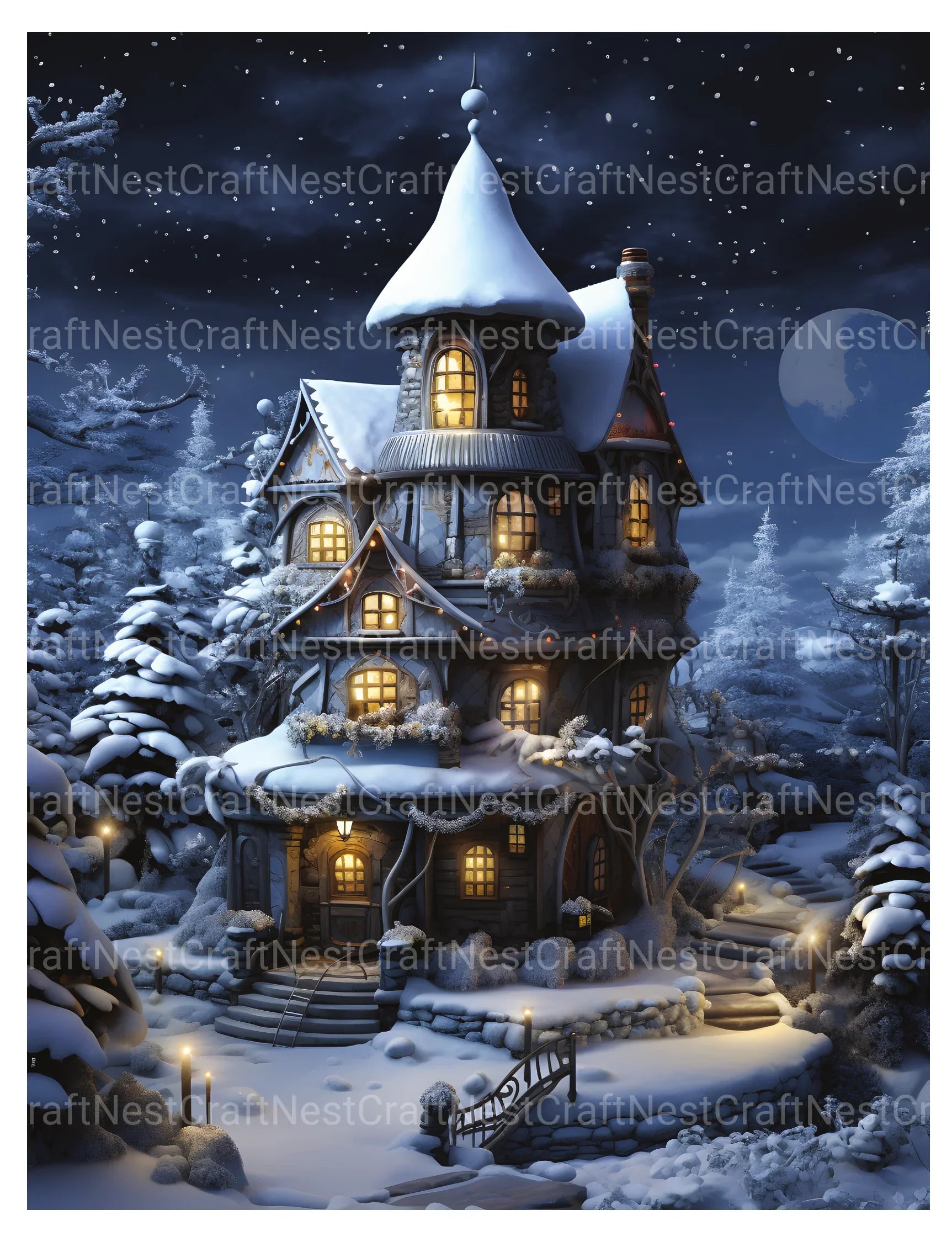 Winter Houses Coloring Book - CraftNest - Digital Crafting and Art