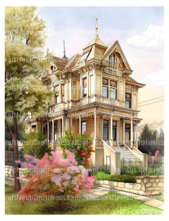 Victorian Style Houses Coloring Book - CraftNest - Digital Crafting and Art
