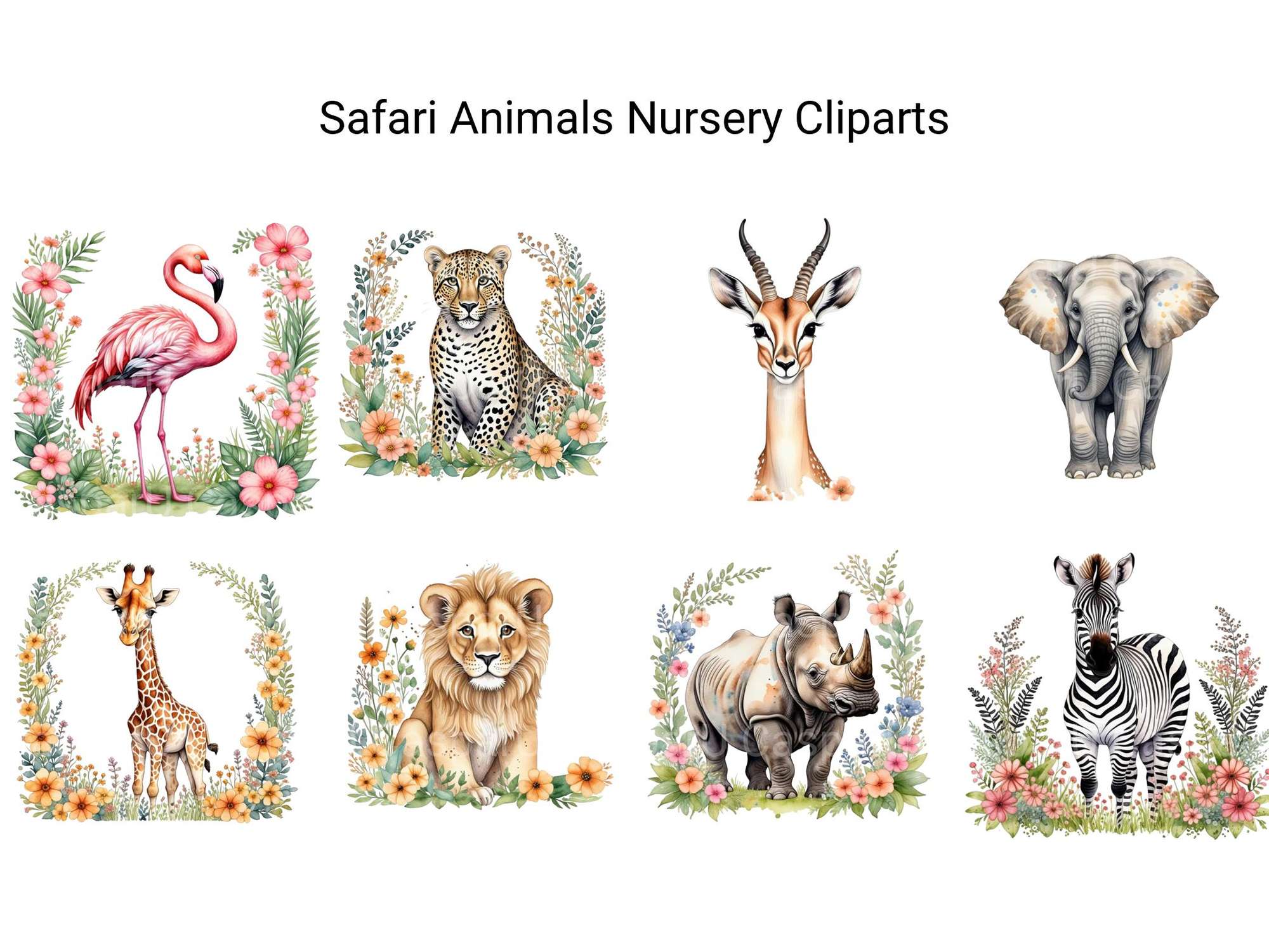Safari Animals Nursery Clipart