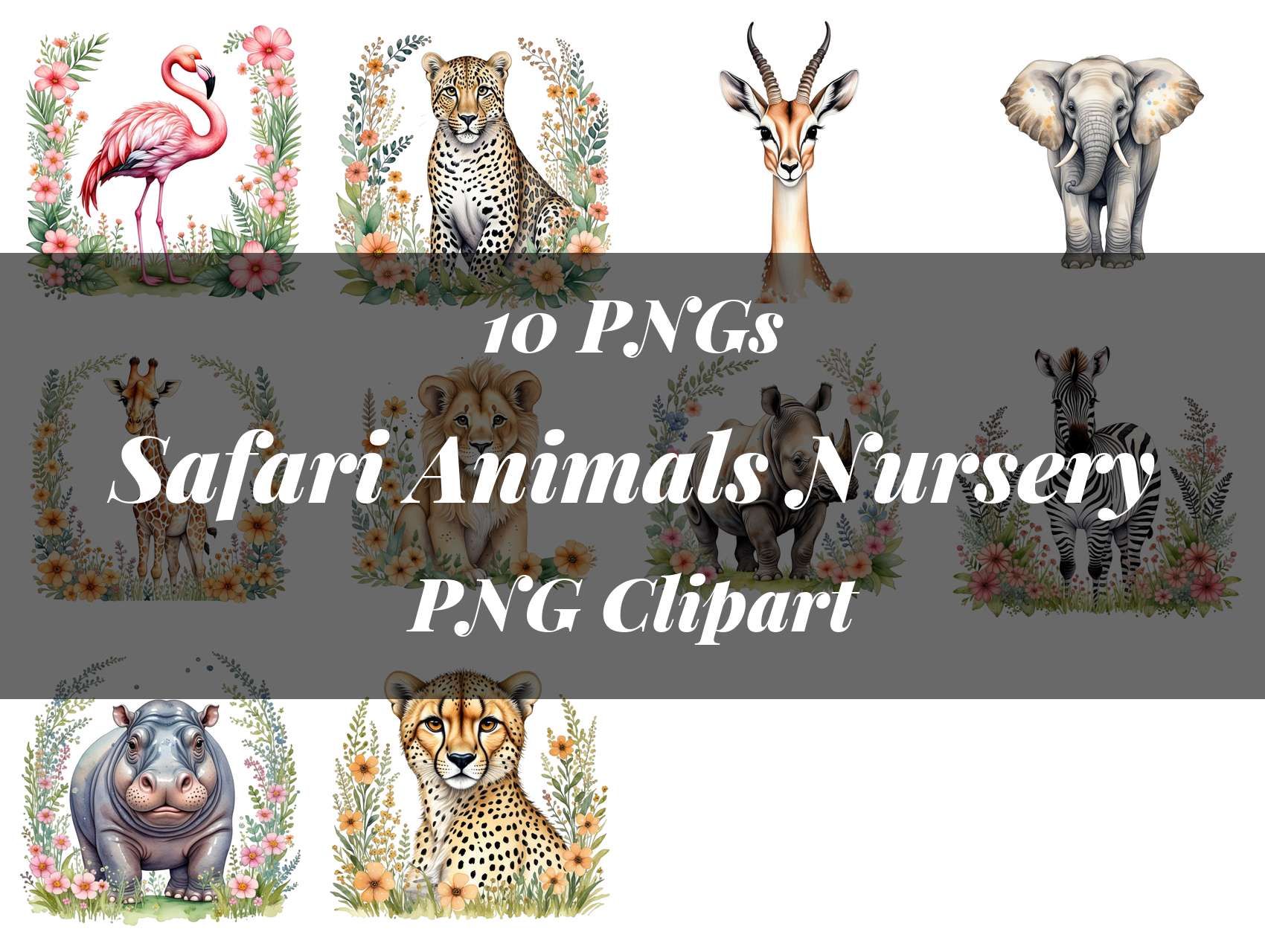 Safari Animals Nursery Clipart