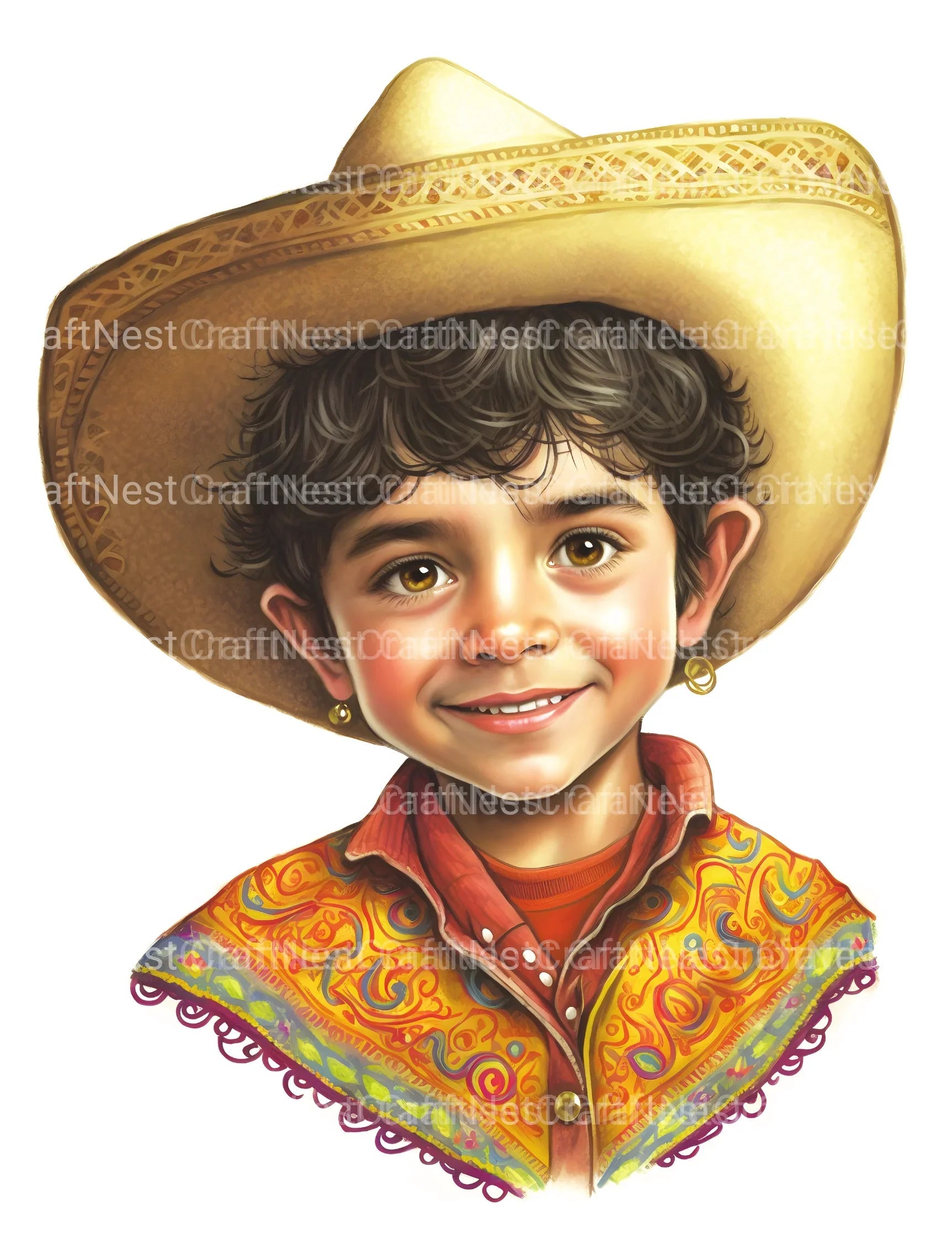Cute Mexican Boy Coloring Book - CraftNest - Digital Crafting and Art