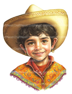 Cute Mexican Boy Coloring Book - CraftNest - Digital Crafting and Art