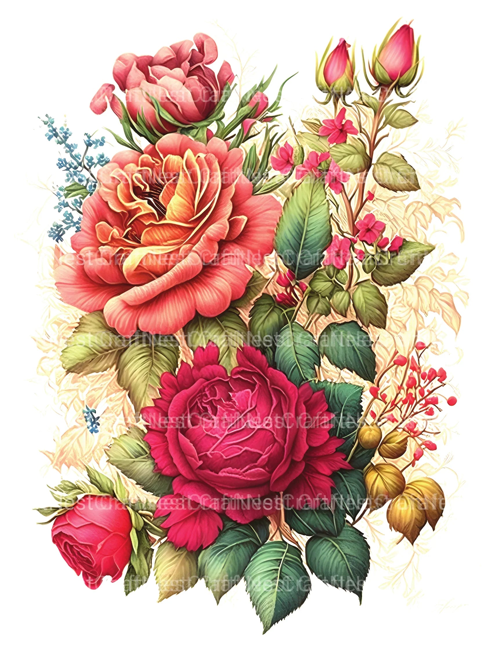 Rose Flower Coloring Book - CraftNest - Digital Crafting and Art
