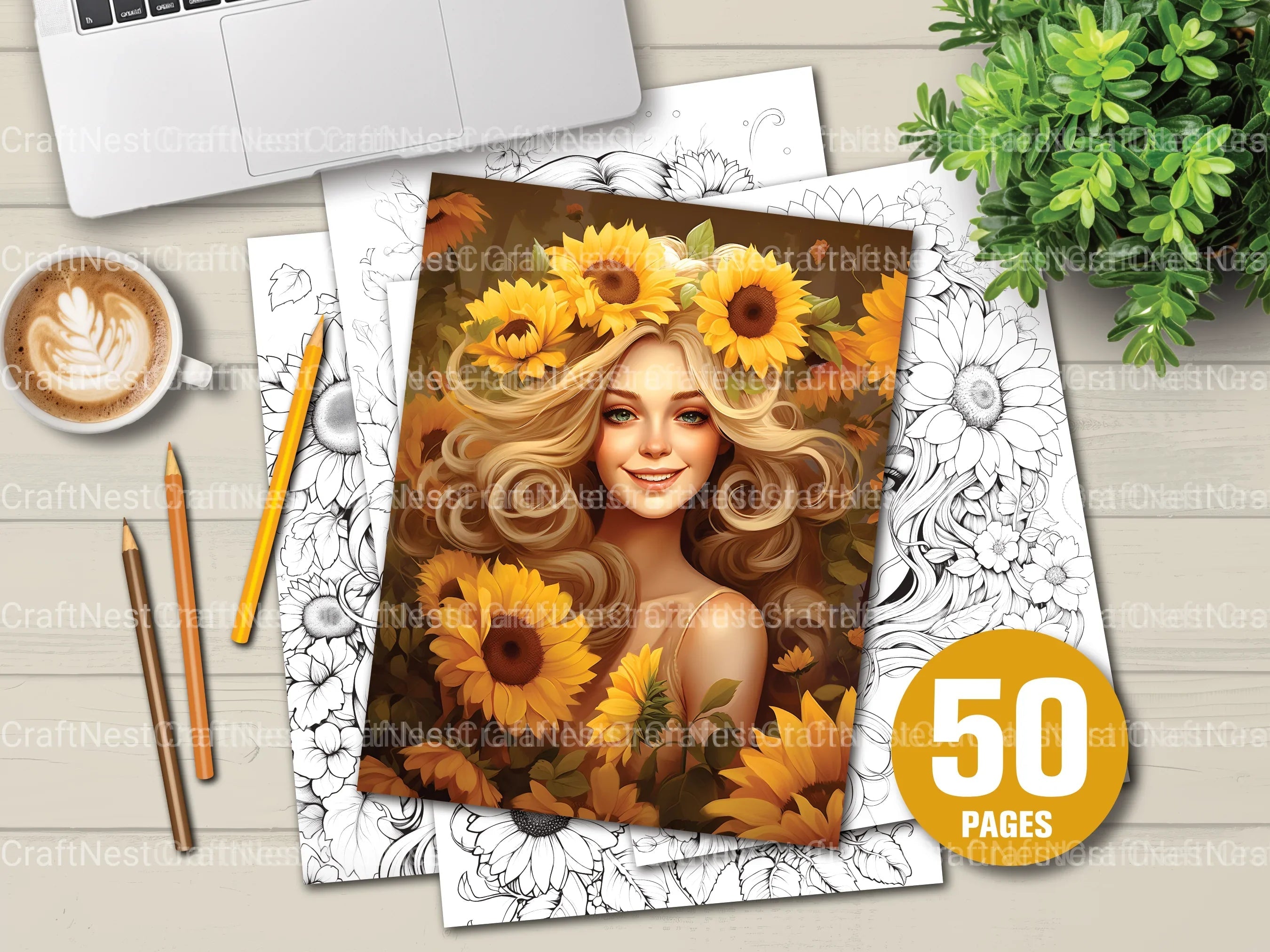 Venetian Carnival Woman Coloring Book - CraftNest - Digital Crafting and Art