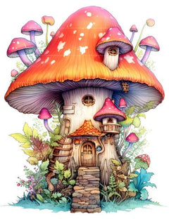 Magical Mushroom House Coloring Book - CraftNest - Digital Crafting and Art