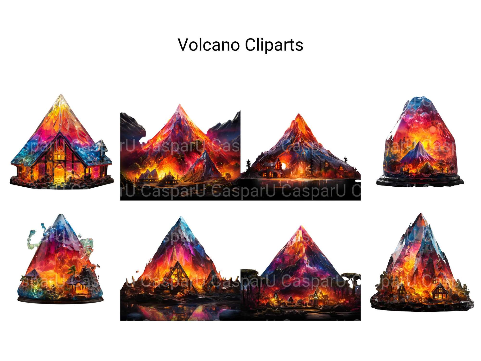 Volcano Animals Clipart