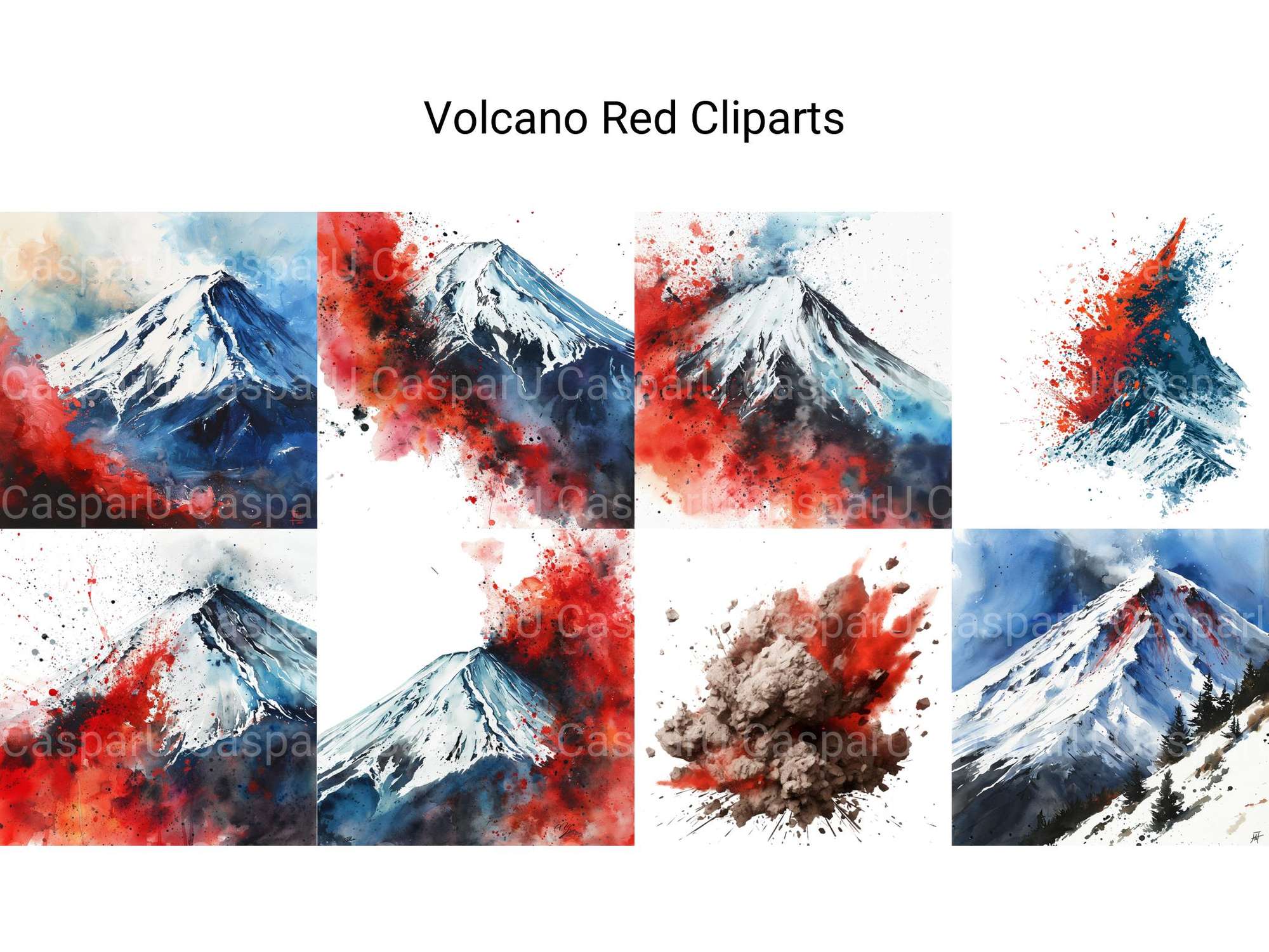 Volcano Red Clipart