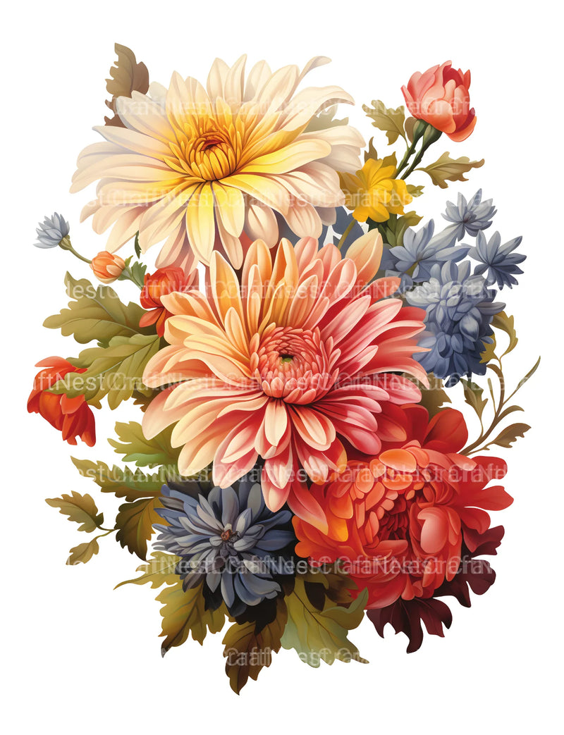 Chrysanthemum Flower Coloring Book - CraftNest - Digital Crafting and Art