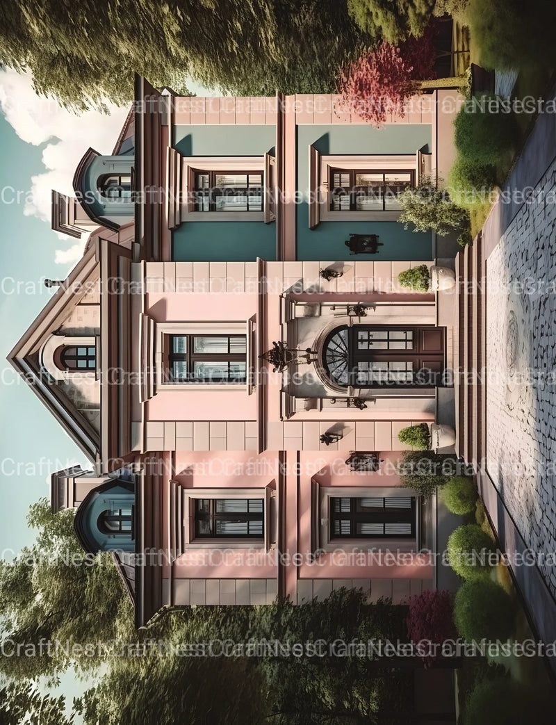 Luxury Villas Landscape Coloring Book - CraftNest - Digital Crafting and Art