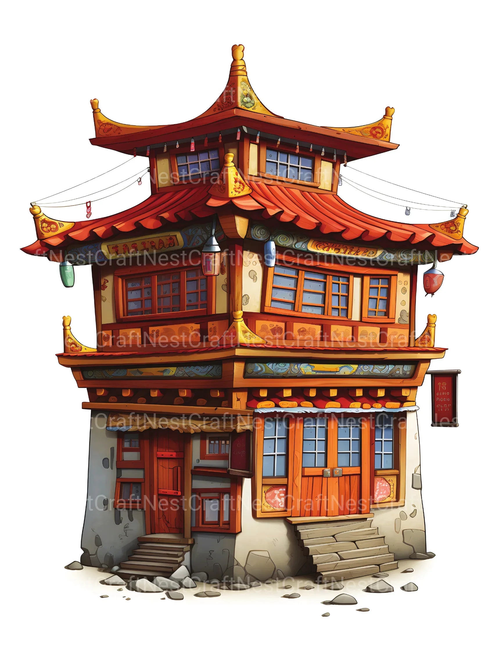 Tibetan Tiny House Coloring Book - CraftNest - Digital Crafting and Art