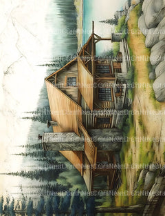 Cabin Landscapes Coloring Book - CraftNest - Digital Crafting and Art