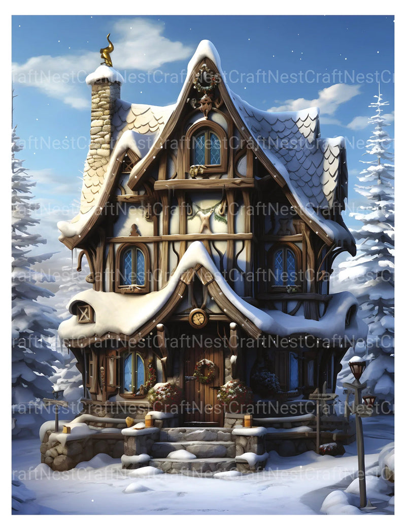 Winter Houses Coloring Book - CraftNest - Digital Crafting and Art