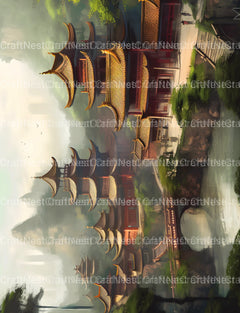 Old Chinese Village Coloring Book - CraftNest - Digital Crafting and Art