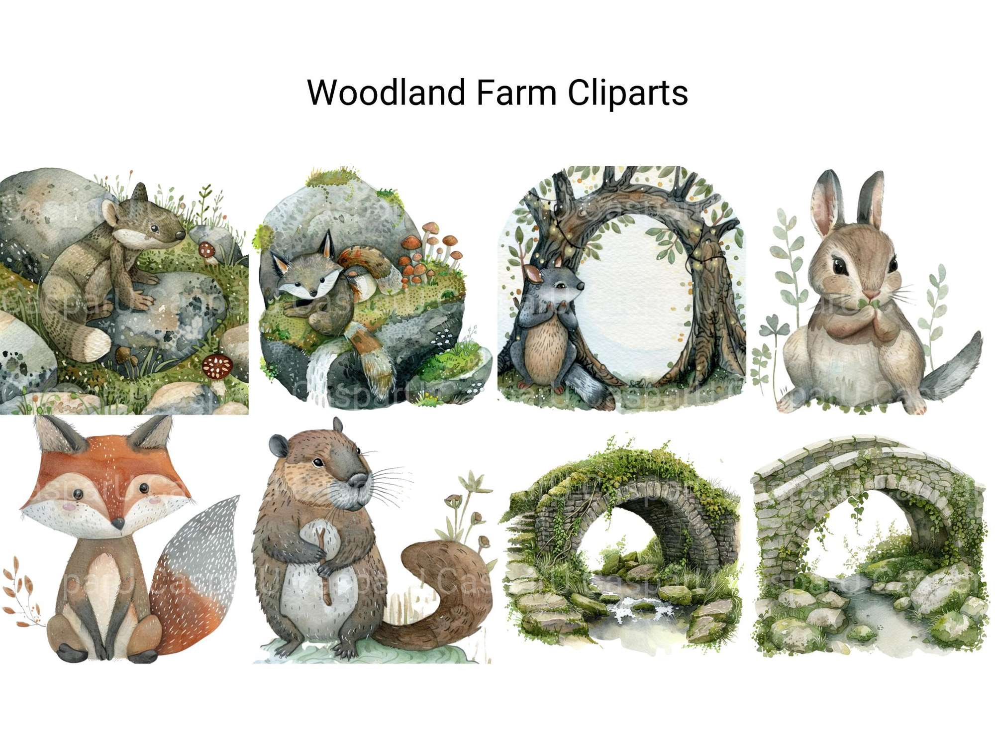 Woodland Farm Animals Clipart