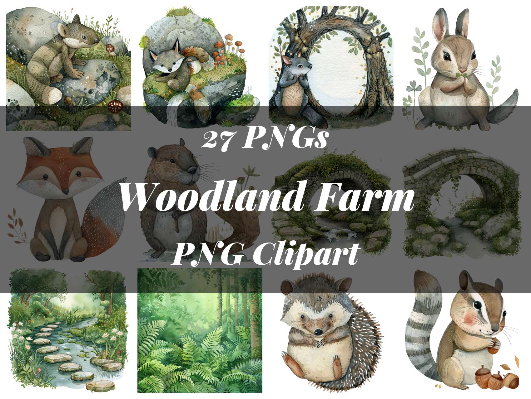 Woodland Farm Animals Clipart