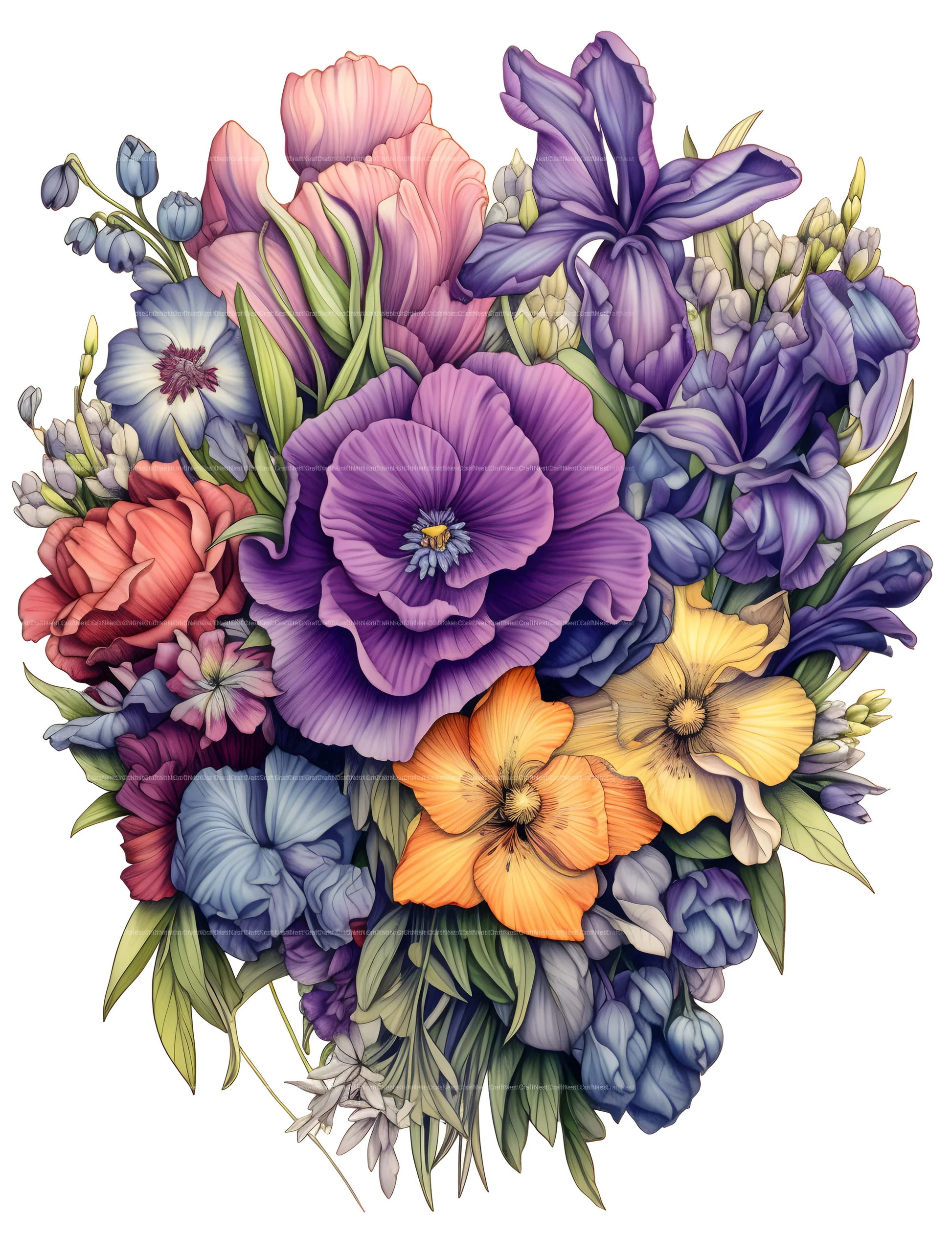 Flower Coloring Book 3 - CraftNest - Digital Crafting and Art