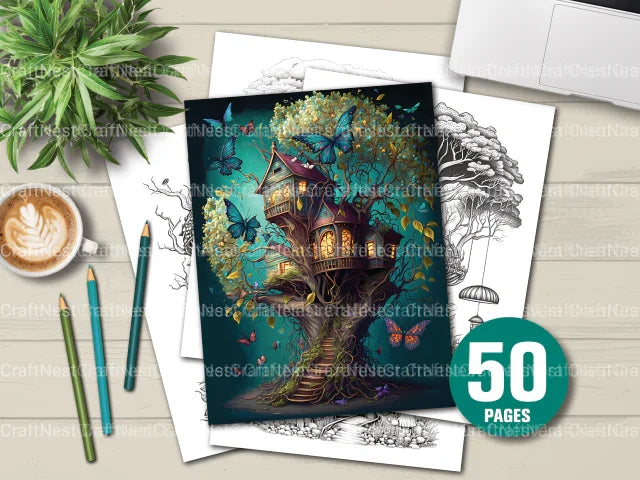 Treehouse Coloring Book