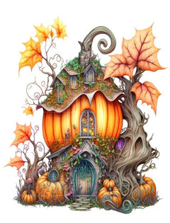 Pumpkin Fairy House Coloring Book - CraftNest - Digital Crafting and Art