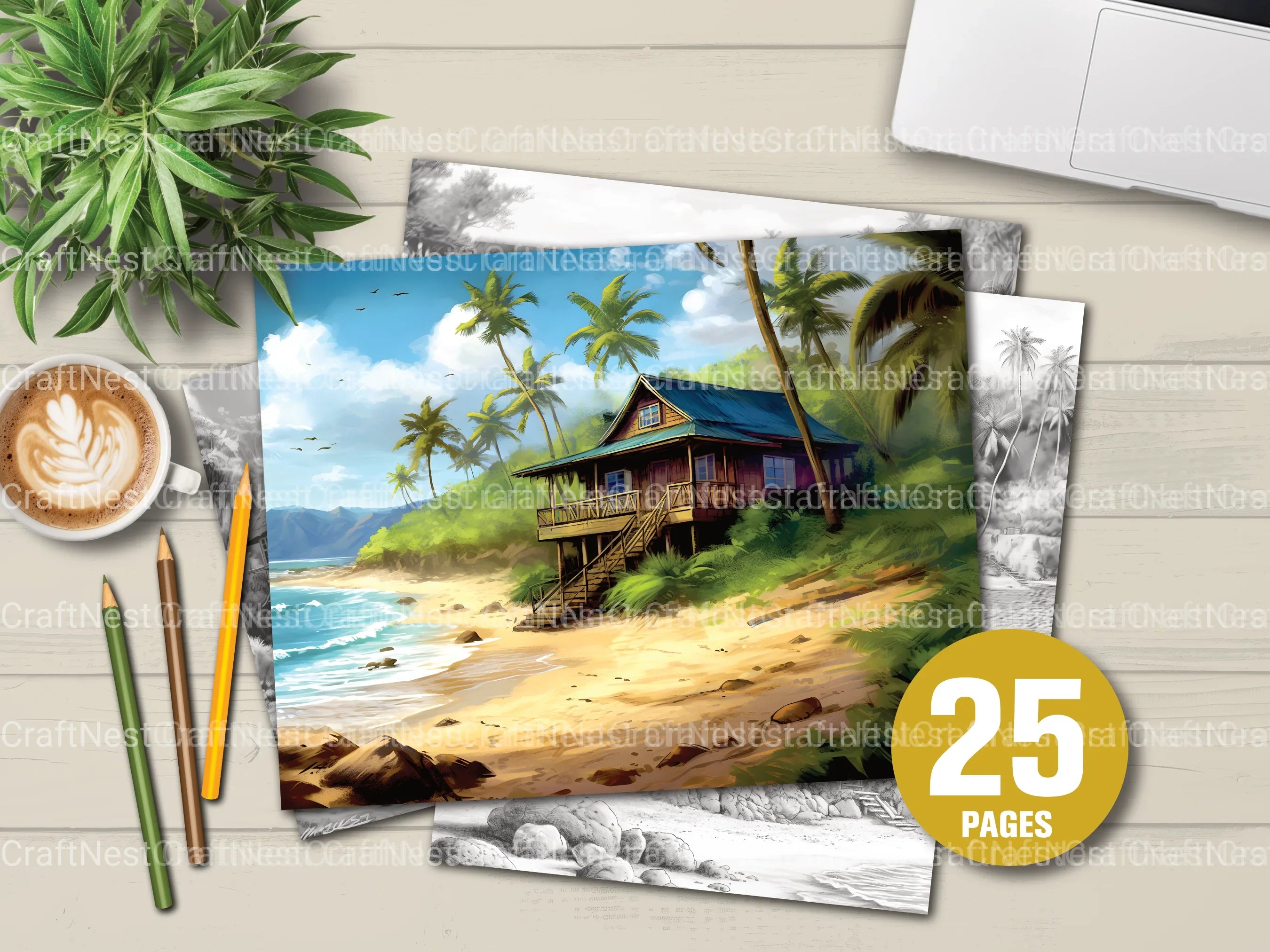 Hawaii Coloring Book - CraftNest - Digital Crafting and Art