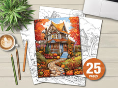 Autumn House Coloring Book - CraftNest - Digital Crafting and Art