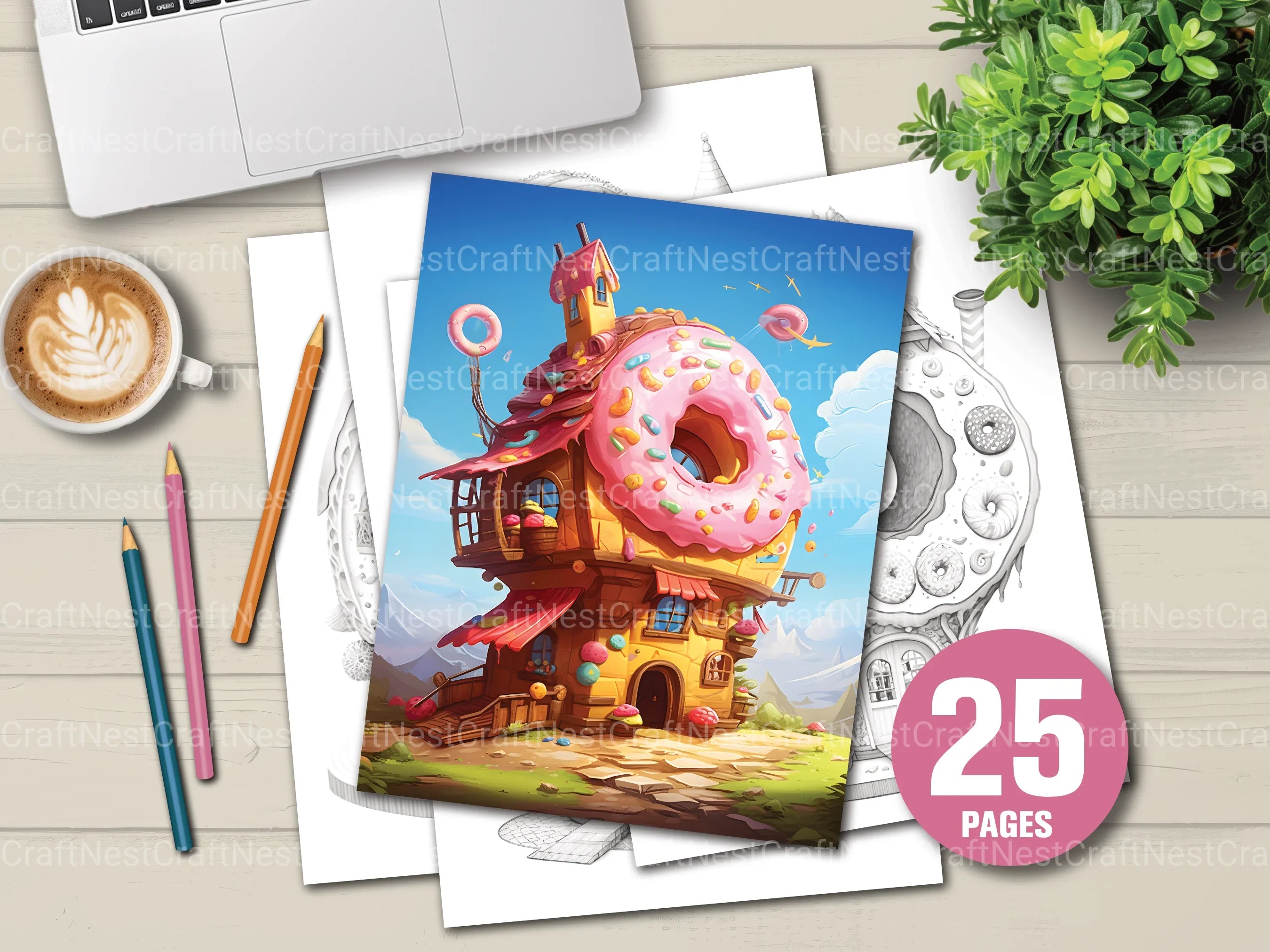 Donut House Coloring Book