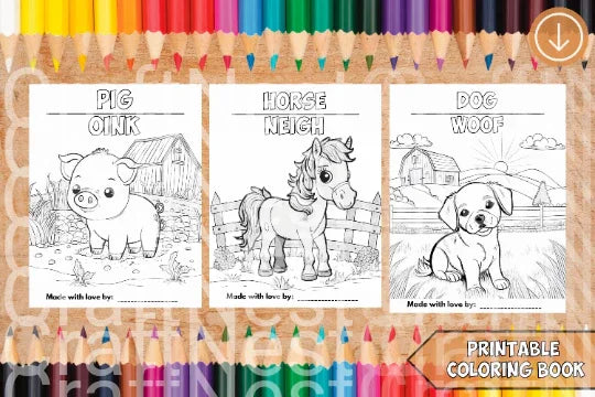 Farm Animals Coloring Book - CraftNest - Digital Crafting and Art