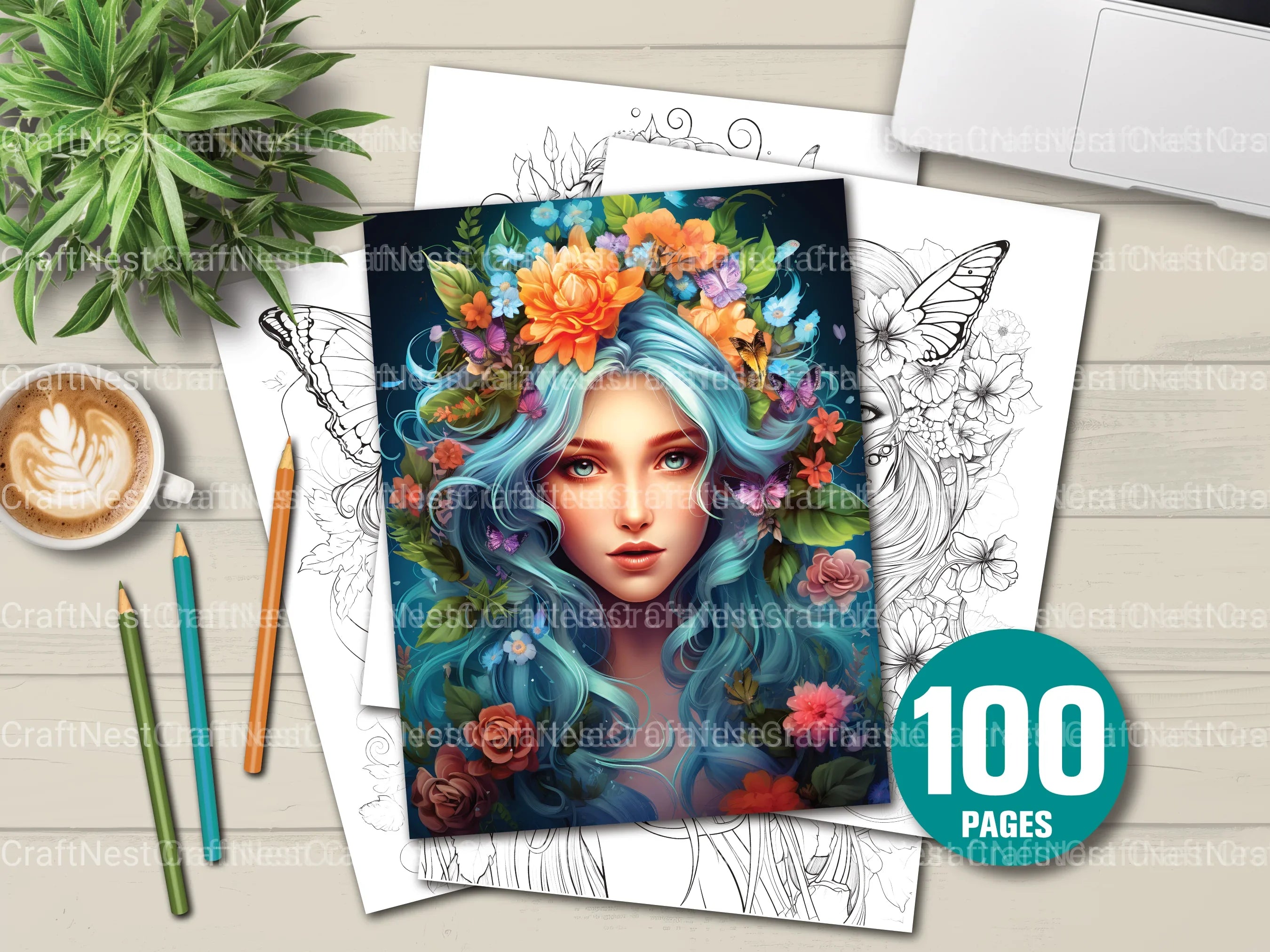 Beautiful Fairies Coloring Book