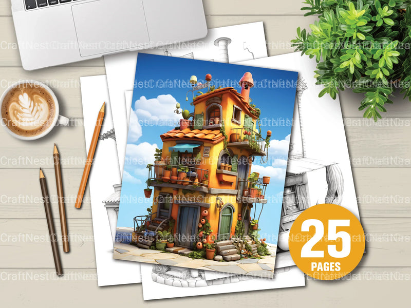 Chile Tiny House Coloring Book 1 - CraftNest - Digital Crafting and Art