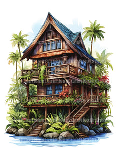 Hawaiian Tiny House Coloring Book - CraftNest - Digital Crafting and Art