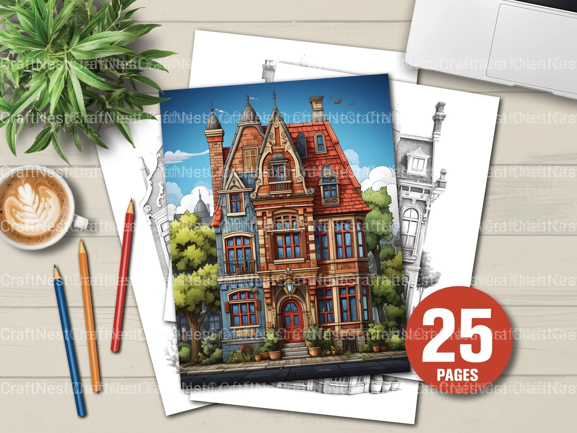 Brazilian Tiny House Coloring Book - CraftNest - Digital Crafting and Art