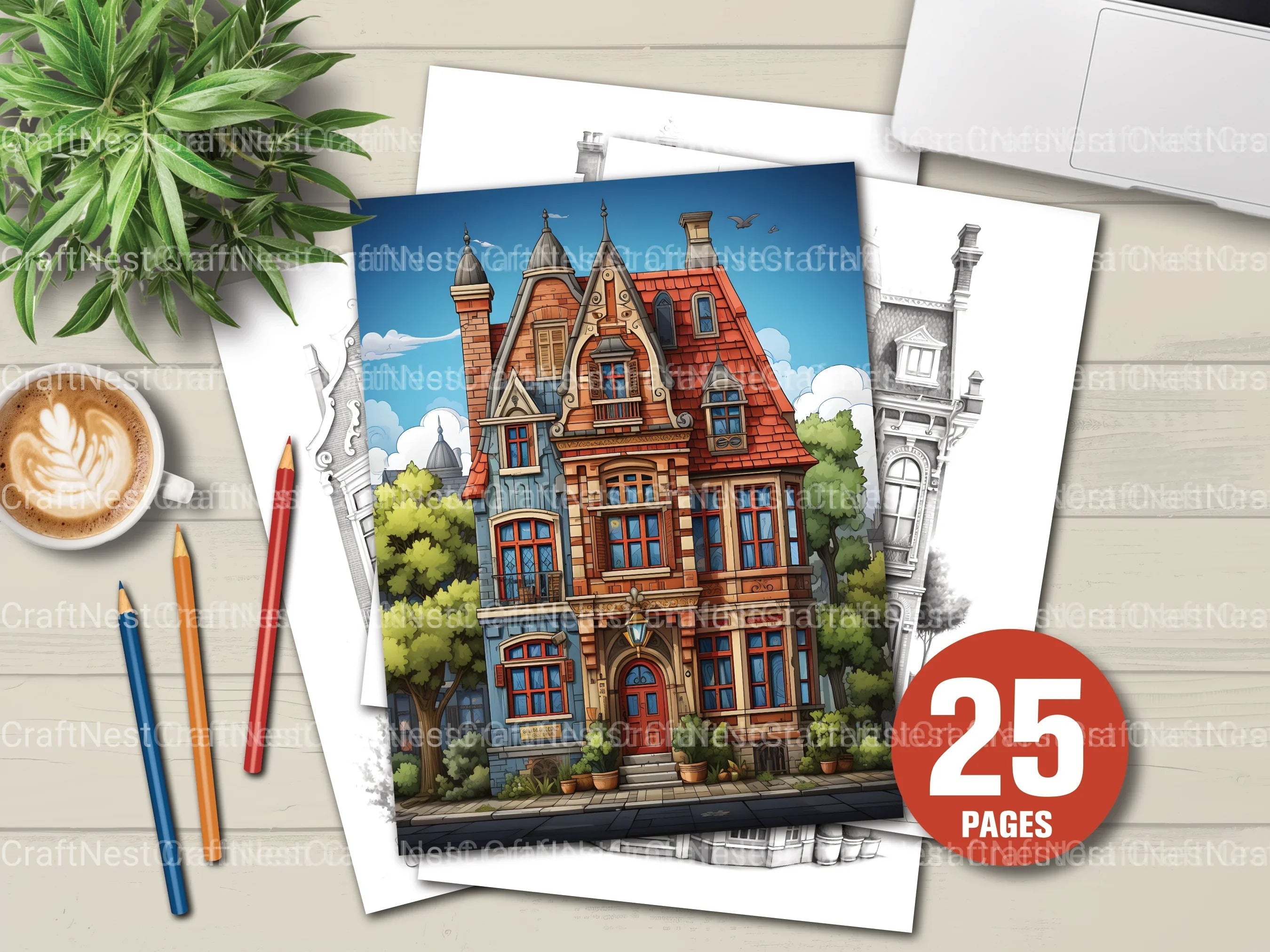 Brazilian Tiny House Coloring Book - CraftNest - Digital Crafting and Art