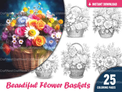 Flower Basket Coloring Book - CraftNest - Digital Crafting and Art