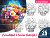 Flower Basket Coloring Book