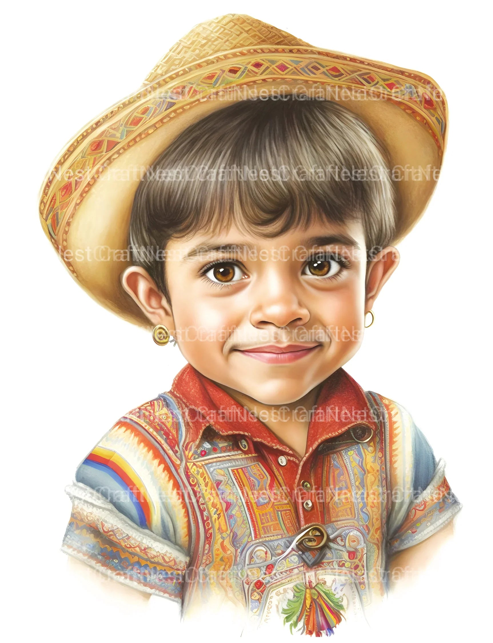 Cute Mexican Boy Coloring Book - CraftNest - Digital Crafting and Art